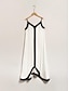 levne ležérní šaty-dámské bílé slipové maxi šaty saténové barevné blokové šaty s výstřihem do V