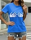 Χαμηλού Κόστους Γυναικεία T-Shirts-Γυναικεία Μπλουζάκι Βαμβάκι 100% Βαμβάκι Νεκροκεφαλές Στάμπα Καθημερινά Διακοπές Σαββατοκύριακο Απόκριες Κοντομάνικο Στρογγυλή Λαιμόκοψη Πράσινο του Γρασιδιού Όλες οι εποχές