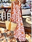 Χαμηλού Κόστους Casual Φορέματα-Γυναικεία Καθημερινό φόρεμα Σλιπ Φόρεμα Φλοράλ Εξώπλατο Στάμπα Τιράντες Μακρύ φόρεμα Στυλάτο Καθημερινό Καθημερινά Ημερομηνία Αμάνικο Καλοκαίρι