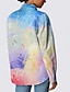 رخيصةأون بلوزات وقمصان للنساء-نسائي قميص 100% قطن أحرف مناسب للبس اليومي التقزح اللوني كم طويل أنيق قبعة القميص الصيف