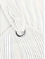 billige almindelige kjoler-Dame Hvid blonde brudekjole Mini kjole Knap Fest Elegant V-hals Uden ærmer Hvid Farve