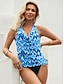cheap Tankinis-Women&#039;s Swimwear Tankini 2 Piece Normal Swimsuit Swing collar Push Up Graphic Asymmetric Neck Beach Wear Summer Bathing Suits