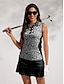 economico Abbigliamento da golf femminile-Per donna POLO Nero Senza maniche Superiore Leopardo Abbigliamento da golf da donna Abbigliamento Abiti Abbigliamento
