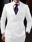 levne Obleky-Černá Bílá Žlutá Pánské Svatební Obleky Jednobarevné Sada 2 kusů Obchodní Formální Pracovní oděvy Na míru Dvouřadé šest knoflíků 2024