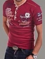 billiga Casual T-shirts för män-Herr T-shirt Henleytröja Grafisk Bokstav Kortärmad Mönster Kläder Muskel