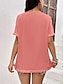 abordables Tops básicos de mujer-Camisa Blusa Mujer Rosa Verde Trébol Beige Plano Borlas Calle Diario Moda Escote Redondo Ajuste regular S