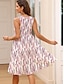 Χαμηλού Κόστους Print Φορέματα-Γυναικεία Αφηρημένο Στάμπα Στρογγυλή Ψηλή Λαιμόκοψη Μίνι φόρεμα Αμάνικο Καλοκαίρι