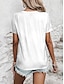 abordables Camisetas de mujer-Mujer Camiseta 3D cat Animal Estampado Diario Fin de semana Moda Manga Corta Escote Redondo Blanco Verano
