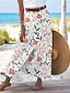 cheap Maxi Skirts-Women&#039;s Skirt A Line Linen Skirts Maxi High Waist Skirts Print Split Ends Floral Casual Daily Summer Cotton And Linen Fashion Casual Light Pink Pink Blue Blue