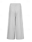 cheap Wide Leg &amp; High Waisted-Women&#039;s Wide Leg Pants Trousers Polyester Side Pockets Wide Leg Ankle-Length Black Spring &amp; Summer