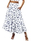Χαμηλού Κόστους Φούστες από βαμβακερό-Γυναικεία Φούστα Γραμμή Α Κούνια Μακρύ Φούστες Στάμπα Φλοράλ Αργίες Διακοπές Καλοκαίρι Βαμβάκι Καθημερινό Μπόχο Κίτρινο Ανθισμένο Ροζ Ρουμπίνι Βαθυγάλαζο