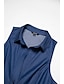 זול שמלה קז&#039;ואל-שמלת מקסי עם כפתור דש אינדיגו לנשים ללא שרוולים