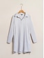 cheap Casual Dress-Tencel Pure Color Lapel Shirt Mini Dress