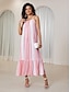 levne Šaty s potiskem-Dámské Geometrický Ramínka Maxi šaty Bez rukávů Léto