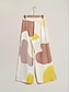 זול מכנסיים לנשים-מכנסי סאטן ישרים בכיס קז&#039;ואל
