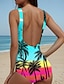 preiswerte Einteilige Badeanzüge-Damen Badeanzug Ein Stück Bademode Tropisch Strandbekleidung Sommer Badeanzüge