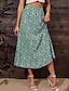 Χαμηλού Κόστους Maxi Φούστες-Γυναικεία Φούστα Γραμμή Α Μακρύ Φούστες Στάμπα Φλοράλ Καθημερινά Σαββατοκύριακο Καλοκαίρι Πολυεστέρας Μοντέρνα Καθημερινό Πράσινο