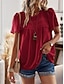 preiswerte Basic-Damenoberteile-Hemd Bluse Damen Weiß Rosa Rote Glatt Spitze Öse Strasse Täglich Basic Modern Rundhalsausschnitt Regular Fit S