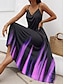 levne Šaty s potiskem-Dámské Slip Dress Tónované Tisk Špagetová ramínka Maxi šaty stylové Dovolená Bez rukávů Léto