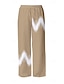 olcso Férfi pamut vászonnadrág-hullámos mintás mintás férfi 20%-os vászon nadrág gumírozott derék grafikus kényelem teljes hosszúságú kültéri utcai viselet hawaii alkalmi nadrág