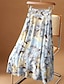 Χαμηλού Κόστους Φούστες σιφόν-Γυναικεία Καλσόν Φούστα Μακρύ Φούστες Στάμπα Φλοράλ Ημερομηνία Διακοπές Καλοκαίρι Σιφόν Μοντέρνα Καθημερινό Κίτρινο Ανθισμένο Ροζ Μπλε