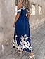 cheap Print Dresses-Women&#039;s Chiffon Floral Ruched Asymmetrical Long Dress Maxi Dress Party Sleeveless Summer
