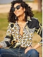 cheap Women&#039;s Blouses &amp; Shirts-Women&#039;s Shirt Blouse Leopard Casual Button Print Black Long Sleeve Fashion Shirt Collar Spring &amp;  Fall