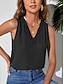 ieftine Bluze simple pentru femei-Rezervor Pentru femei Negru Alb Roșu-aprins Simplu Sexy Stradă Zilnic Modă În V Fit regulat S