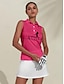 お買い得  デザイナーコレクション-女性用 ポロシャツ ゴルフウェア ピンク レッド ノースリーブ 日焼け防止 ライトウェイト Tシャツ トップス レディース ゴルフウェア ウェア アウトフィット ウェア アパレル