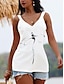 cheap Women&#039;s T-shirts-Women&#039;s Summer Tops 100% Cotton Dragonfly Daily Weekend White Sleeveless Classic V Neck Spring &amp; Summer