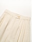 levne dámské kalhoty-dámské plátěné široké kalhoty palazzo kalhoty slonovinová bílá elastický pas elegantní kancelářské ležérní večerní kalhoty
