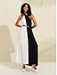 Χαμηλού Κόστους casual φόρεμα-κομψό μάξι φόρεμα με μασίφ λαιμόκοψη