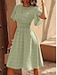 levne Šaty s potiskem-Dámské Tričkový Rozšířený rukáv Midi šaty Krátký rukáv Léto Jaro