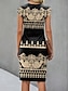 halpa Kuvioidut mekot-Naisten Painettu V kaula-aukko Mini mekko Lyhythihainen Kesä
