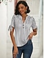billige T-skjorter til kvinner-Dame T skjorte Grafisk Daglig Helg Knapp Utskjæring Trykt mønster Rosa Kortermet Grunnleggende V-hals