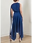 cheap Evening Dresses-A-Line Wedding Guest Dresses Elegant Dress Wedding Guest Party Wear Asymmetrical Sleeveless Cowl Neck Satin Backless with Ruched Strappy 2024