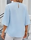 abordables Blusas y camisas de mujer-Mujer Camisa Vacaciones Playa En Cortina Rosa Manga Corta Escote Cuadrado Verano