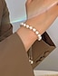 billiga Armband och armringar-Dam Pärlarmband Fint Mode Elegant Lyx Legering Armband Smycken Silver / Guld Till Datum Födelsedag Strand