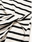 cheap Knit Dress-Cotton Blend Striped Short Sleeves Knit Midi Dress
