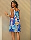 voordelige Jurken met print-Dames Hemdjurk Zonnejurk Tank-jurk Grafisch Afdrukken Bandje Mini-jurk Tropisch Hawaii Dagelijks Vakantie Mouwloos Zomer Lente
