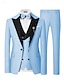 זול חליפות-שחור בורגנדי כחול סקיי אנשיו של חתונה מפלגה חליפות אחיד סט 3 חלקים יומי עסקים מידות גדולות כפתור אחד עם חזה יחיד 2024