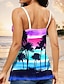 ieftine Bluze &amp; Camisole Damă-Pentru femei Bluză Vestă Gradient de culoare Imprimeu Vacanță Tropical Hawaiană Fără manșon În V Curcubeu Vară