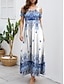 cheap Print Dresses-Women&#039;s Casual Dress Graphic Split Off Shoulder  Maxi Dress