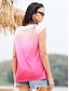 cheap Tank Tops &amp; Camis-Women&#039;s Tank Top Ombre Color Gradient Print Casual Vacation Stylish Neon &amp; Bright Sleeveless V Neck Pink Summer