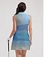 preiswerte Designer-Kollektion-Damen Golfkleid Hellblau Ärmellos Sonnenschutz Tennis-Outfit Streifen Damen-Golfkleidung, Kleidung, Outfits, Kleidung