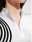 billige Designerkolleksjon-Dame POLO T-skjorte Lys Rosa Svart / Hvit Langermet Solbeskyttelse Topper Stribe Høst Vinter Dame golfantrekk Klær Antrekk Bruk klær