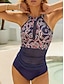 cheap Tankinis-Women&#039;s Swimwear Tankini 2 Piece Swimsuit Paisley Patchwork Halter Paisley Beach Wear Summer Bathing Suits