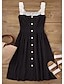halpa yksinkertaiset mekot-Naisten Musta mekko Mini mekko Pitsi Deitti Loma Vapaa-aika Olkaimellinen Musta Väri