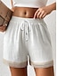 preiswerte Damenshorts-Damen Shorts Kurze Hosen Polyester Glatt Weiß Einfach Hoher Taillenbund Kurz Urlaub Casual Sommer Frühling