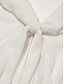 economico vestito casual-maxi abito elegante da donna in chiffon bianco con scollo all&#039;americana
